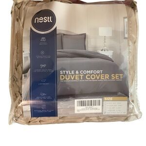 Nestl Style & Comfort Duvet Cover Set Cal King. Tan Duvet Cover Set. New In Pack